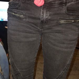 The Deluxe Moto Mid rise black jeans